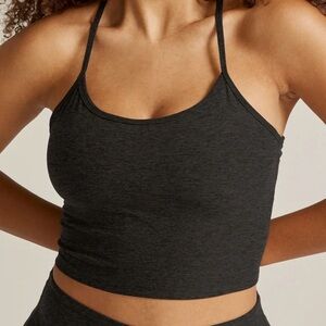 Beyond Yoga Charcoal Strappy Sports Bra